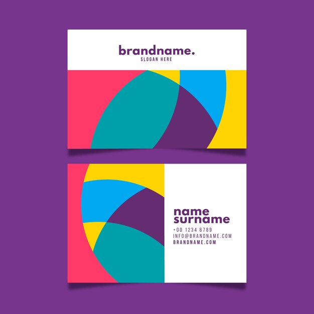 Colorful abstract business card template