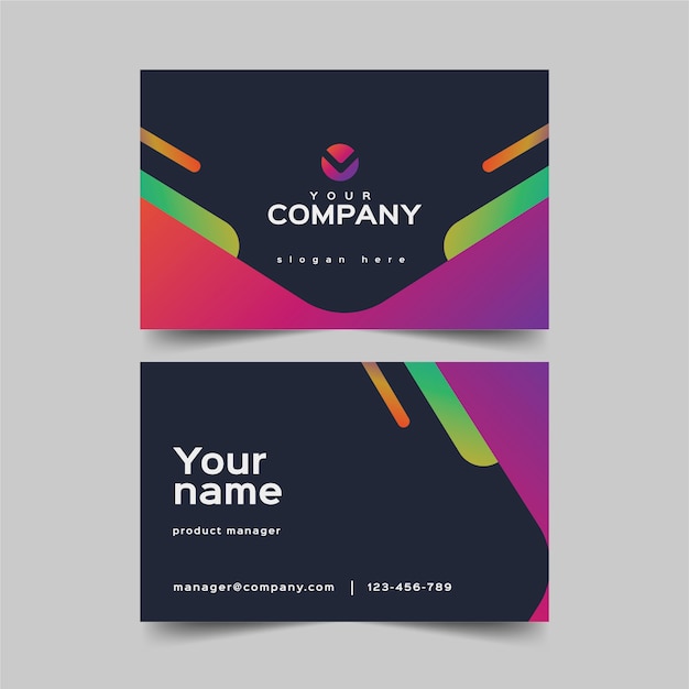 Free vector colorful abstract business card template