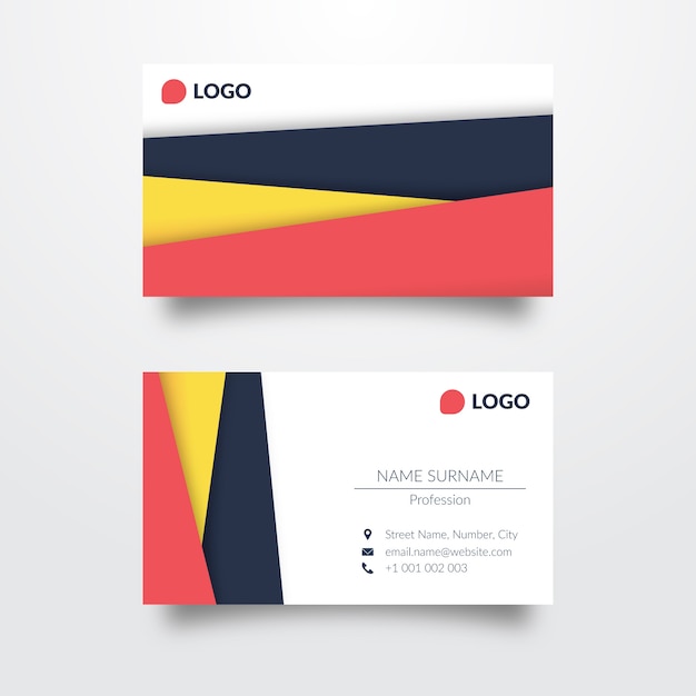 Free vector colorful abstract business card template