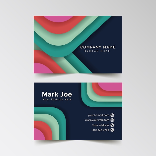 Free vector colorful abstract business card template