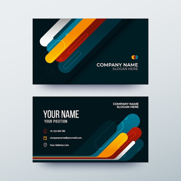 Free vector colorful abstract business card template