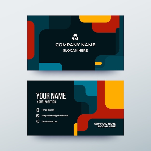 Free vector colorful abstract business card template