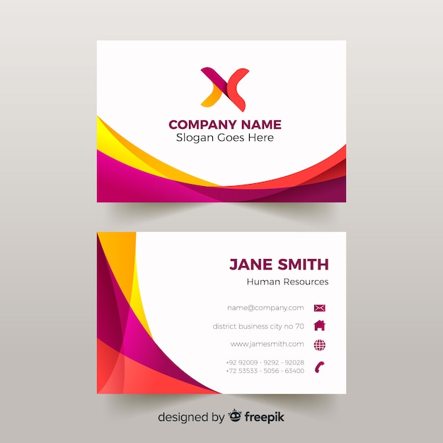 Colorful abstract business card template