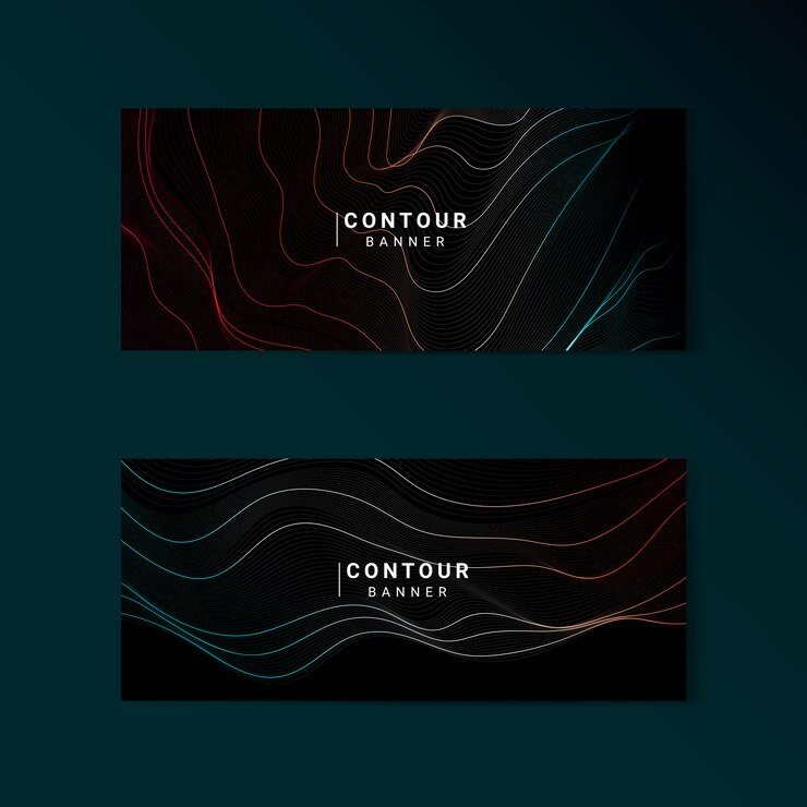 Free Vector colorful abstract contour lines collection