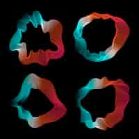 Бесплатное векторное изображение Коллекция красочных абстрактных контурных линий