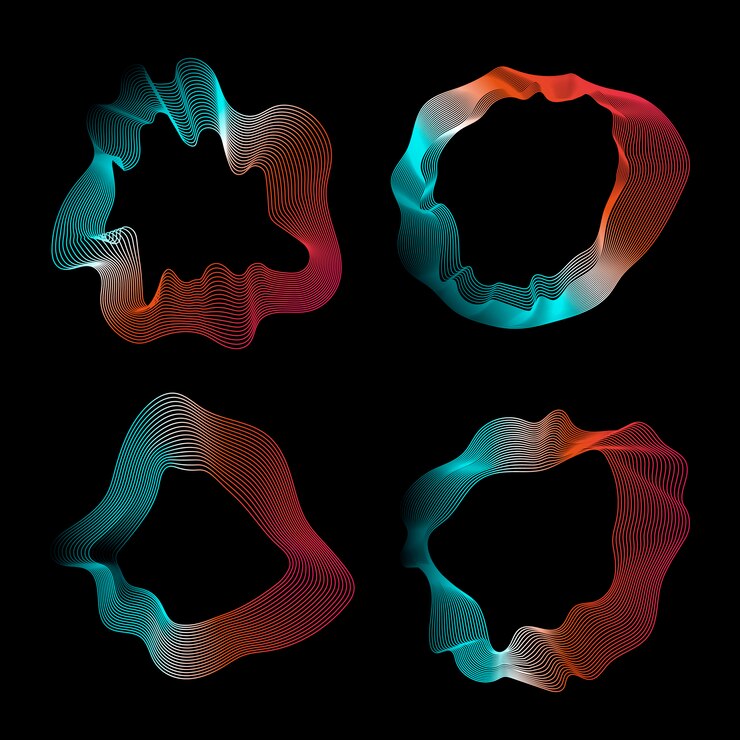 Free Vector colorful abstract contour lines collection