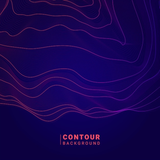 Colorful abstract contour lines illustration