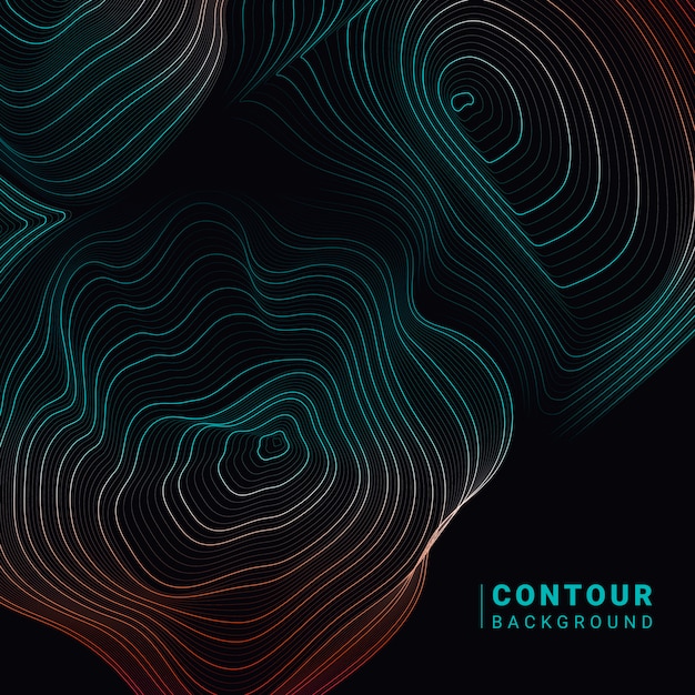 Colorful abstract contour lines illustration