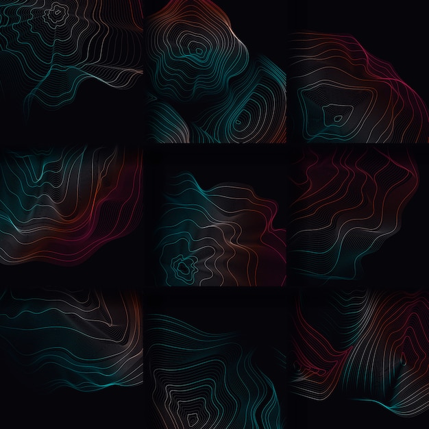 Colorful abstract contour lines illustration