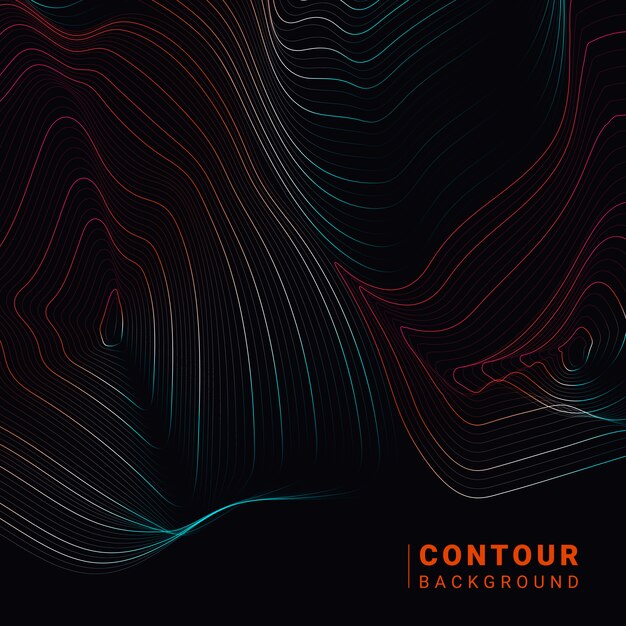 Colorful abstract contour lines illustration