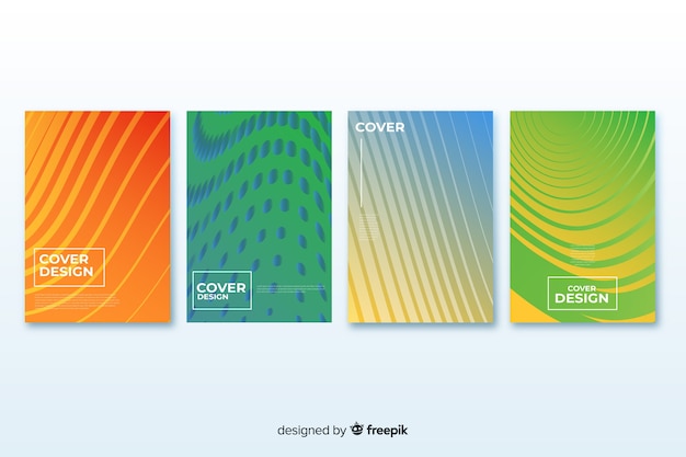 Free vector colorful abstract cover collection