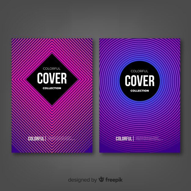 Colorful abstract cover collection