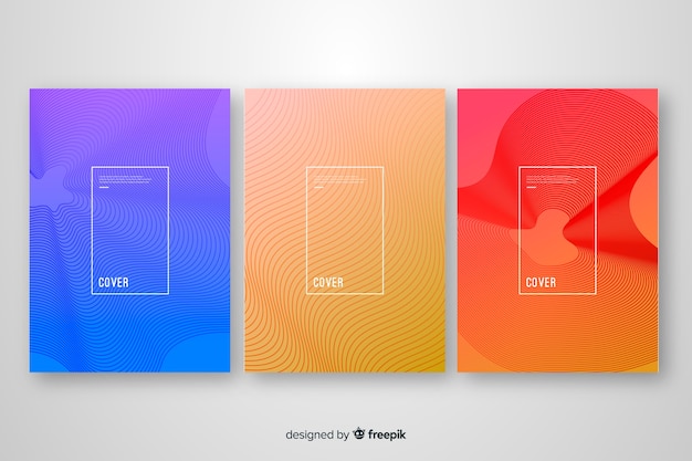 Free vector colorful abstract cover collection