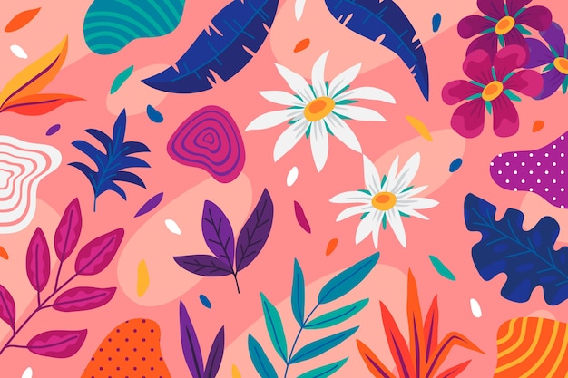 Free vector colorful abstract floral background