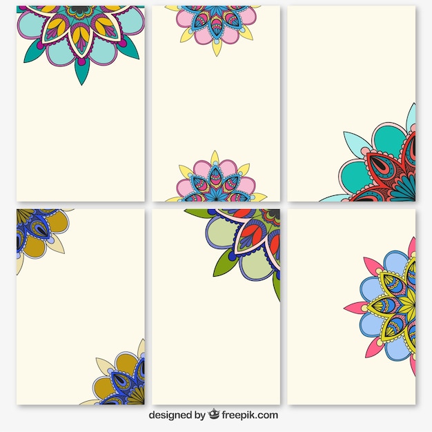 Colorful abstract flowers banners