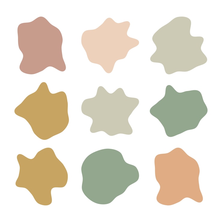 Free Vector colorful abstract fluid handdrawn organic creative blob shapes element