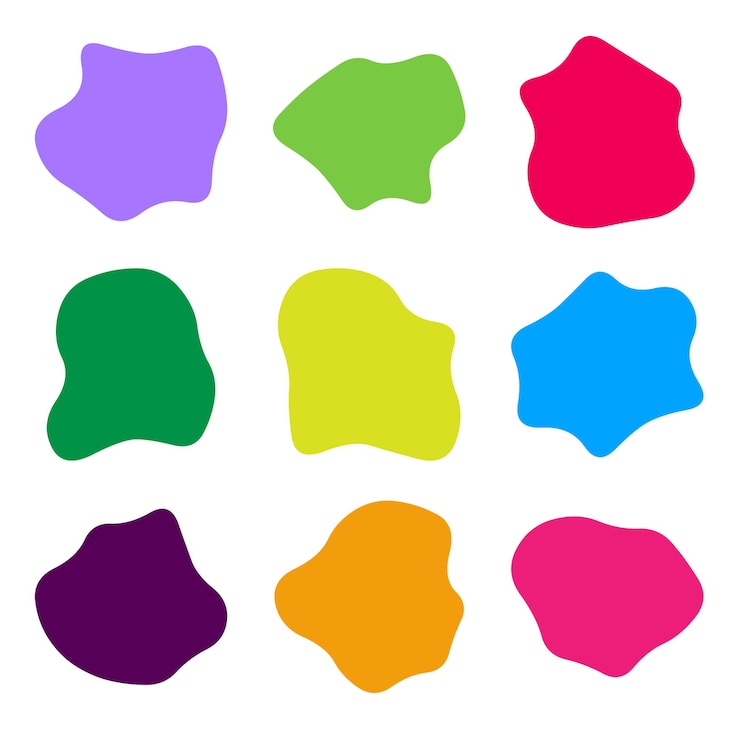 Free Vector colorful abstract fluid handdrawn organic creative blob shapes element