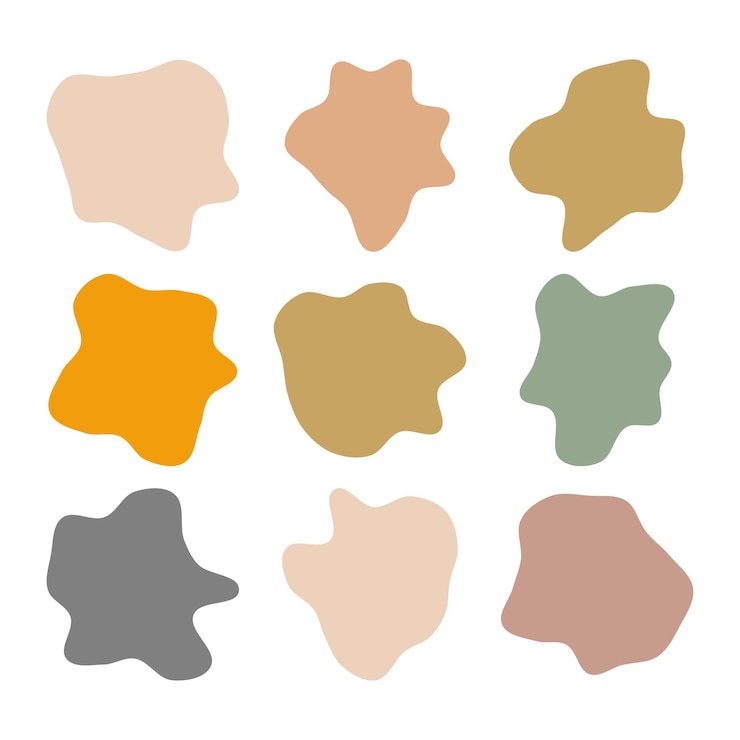 Free Vector colorful abstract fluid handdrawn organic creative blob shapes element