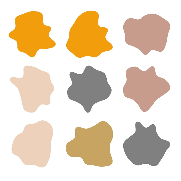 Free Vector colorful abstract fluid handdrawn organic creative blob shapes element