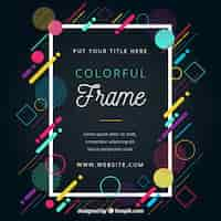 Free vector colorful abstract frame in memphis style