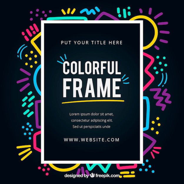 Free vector colorful abstract frame