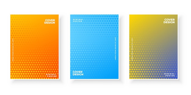 Colorful abstract gradient texture for minimal cover  set