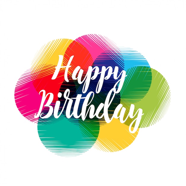 Free vector colorful abstract happy birthday design
