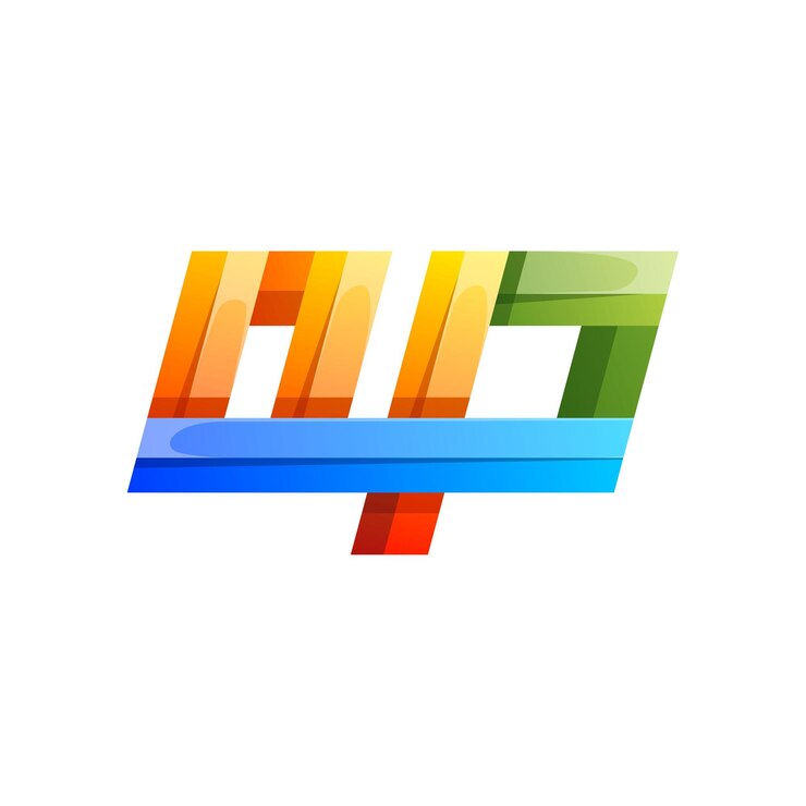 Free Vector colorful abstract letter o p icon logo design