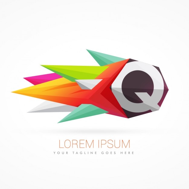 Free vector colorful abstract logo with letter q