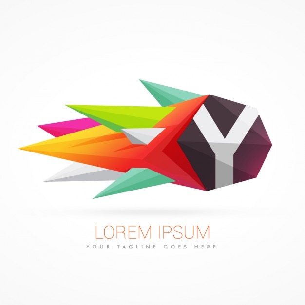 Free vector colorful abstract logo with letter y