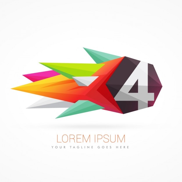 Colorful abstract logo with number 4