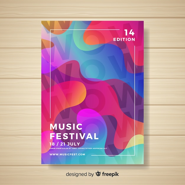 다채로운 추상적 인 음악 축제 포스터 템플릿