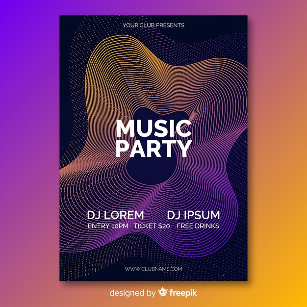 Colorful abstract music poster template