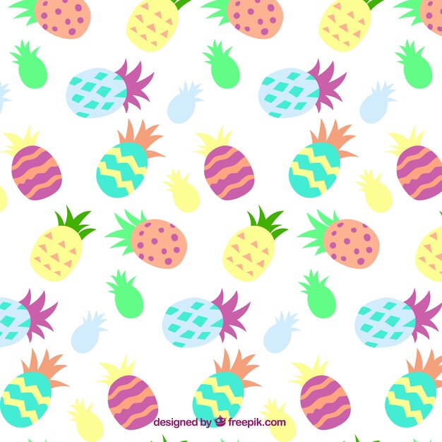 Colorful abstract pineapples pattern