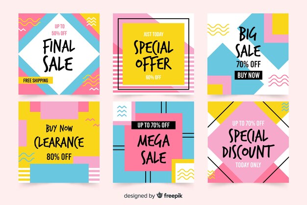 Colorful abstract sale instagram post collection