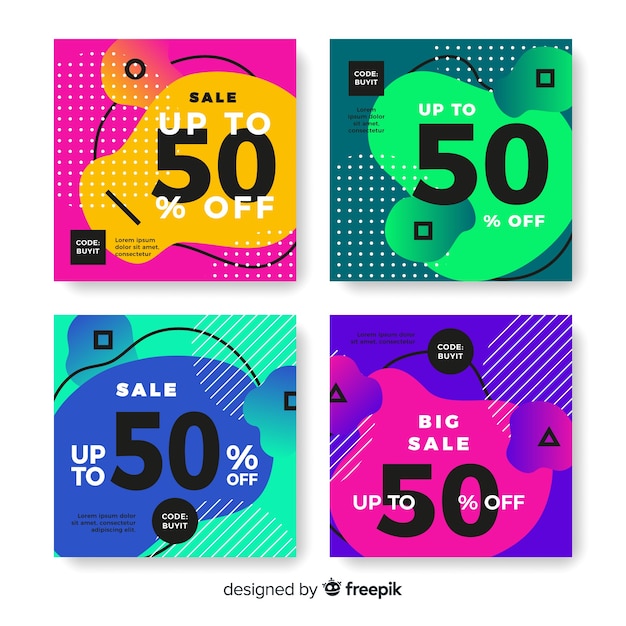 Colorful abstract sale instagram post collection