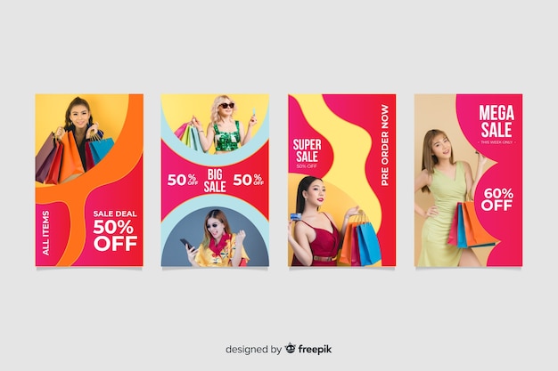 Colorful abstract sale instagram stories collection