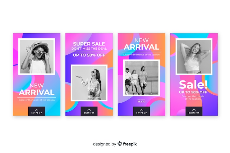 無料Vector 写真とカラフルな抽象的な販売instagramの物語
