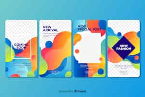 Free vector colorful abstract sale instagram stories