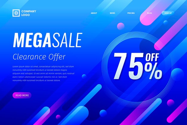 Colorful abstract sales landing page