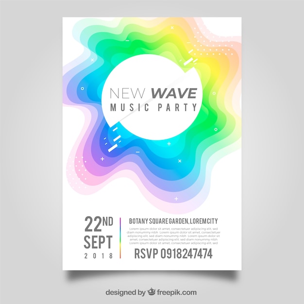 Free vector colorful abstract shape party poster