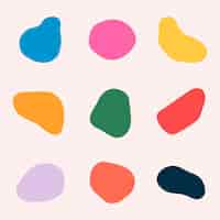 Free vector colorful abstract shapes sticker  set