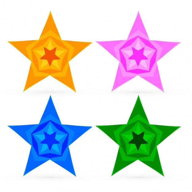 Colorful abstract stars set