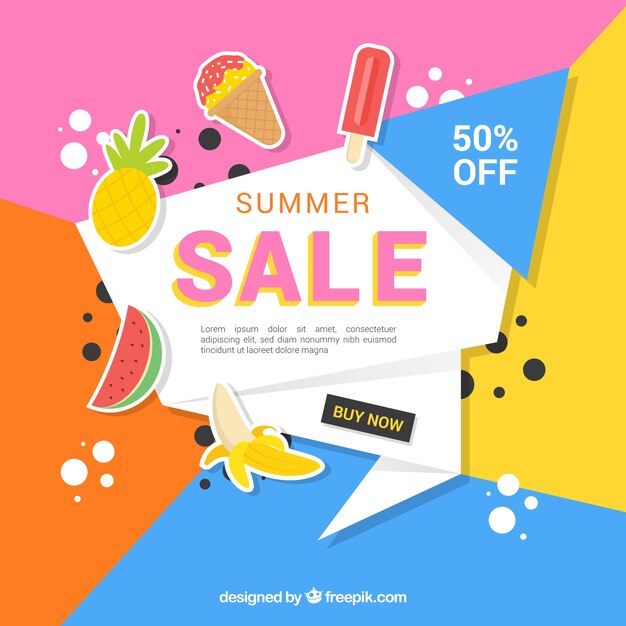 Colorful abstract summer sale background