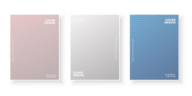 Colorful abstract template with gradient lines for cover design