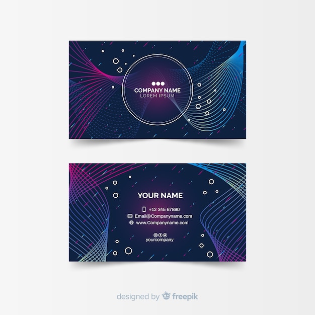 Colorful abstract visiting card template
