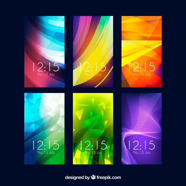 Colorful abstract wallpaper pack for mobile phone