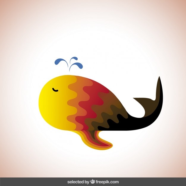 Free vector colorful abstract whale