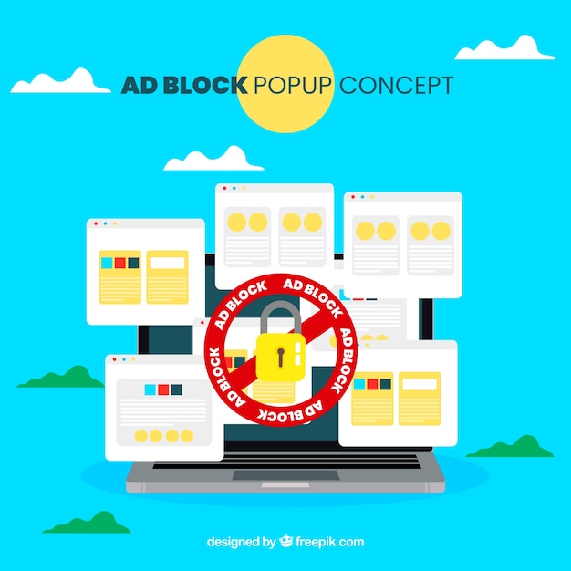 Free vector colorful ad block concept with flat design