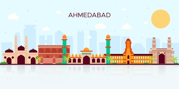 화려한 ahmedabad 스카이 라인